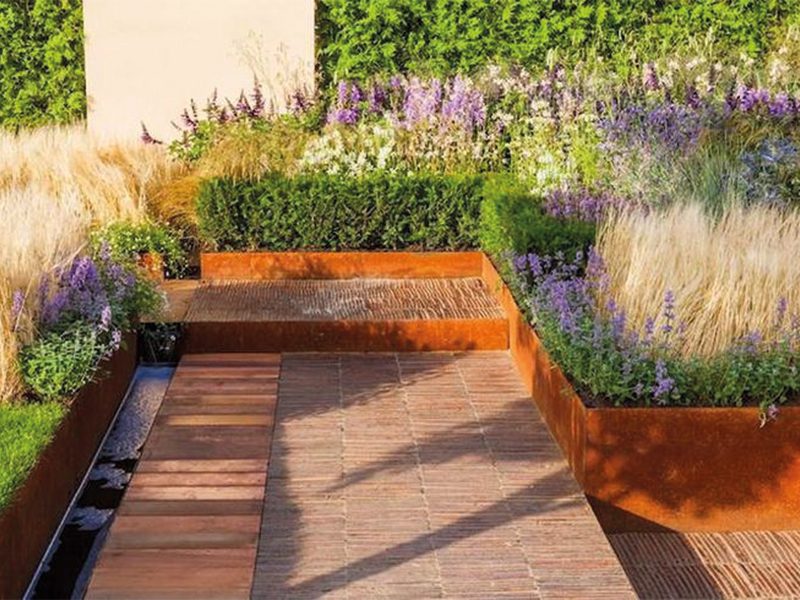 Plan de travail 4 Jardinière en acier corten